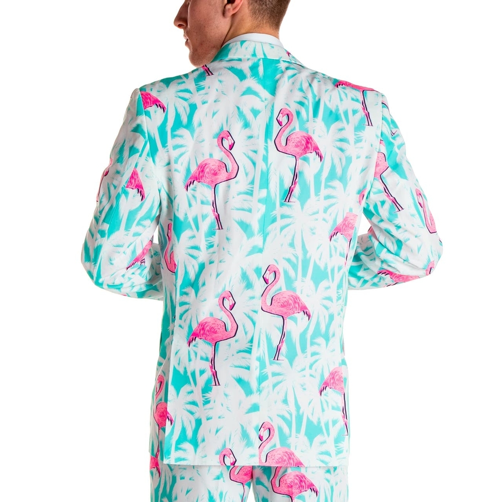 Shinesty El FlamencoTropical Flamingo Print Suit Size 38 Blazer, 30/31 Pants - Picture 7 of 13